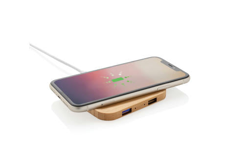 5W-Wireless-Charger aus Bambus mit USB