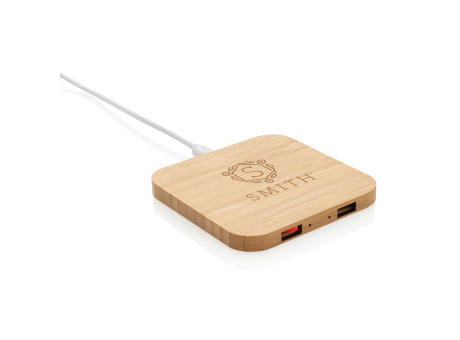 5W-Wireless-Charger aus Bambus mit USB