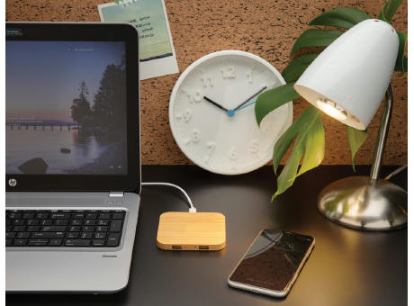 5W-Wireless-Charger aus Bambus mit USB