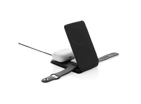 Swiss Peak 15W 3-in-1 magnetischer Wireles Charger aus rPU