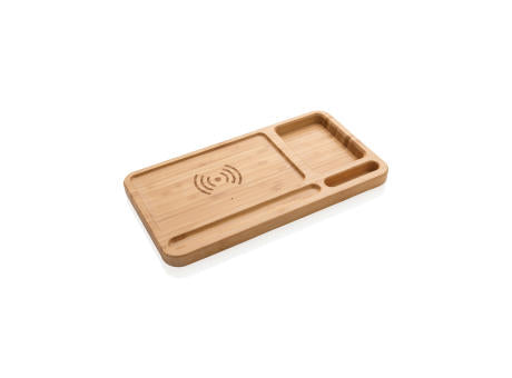 Bambus Schreibtisch-Organizer mit 5W Wireless Charger