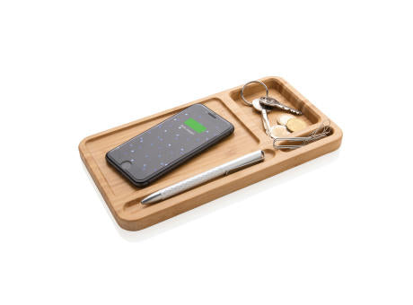 Bambus Schreibtisch-Organizer mit 5W Wireless Charger