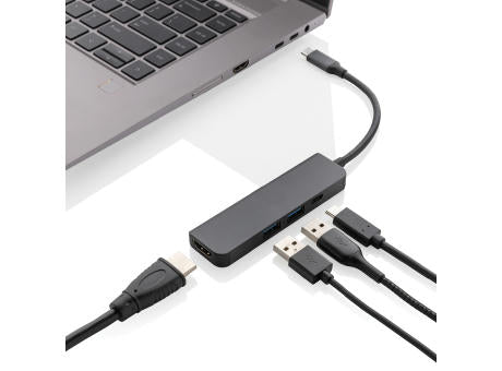 Terra Hub aus RCS recyceltem Aluminium mit HDMI-Input