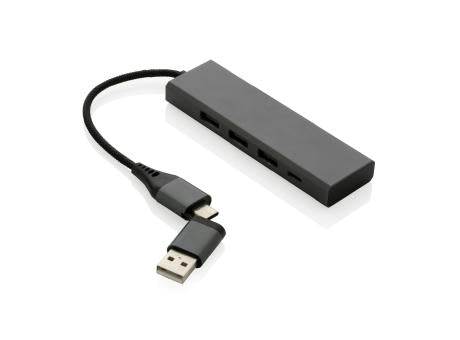 Terra Hub aus RCS recyceltem Aluminium mit 3 USB-Anschlüssen