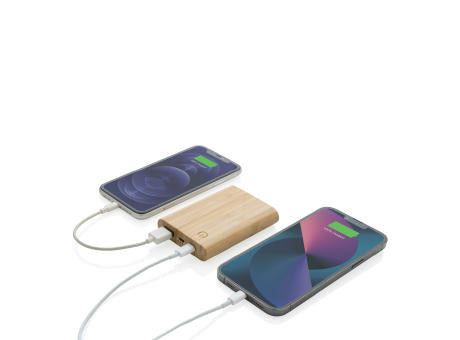 5.000mAh Bambus-Powerbank