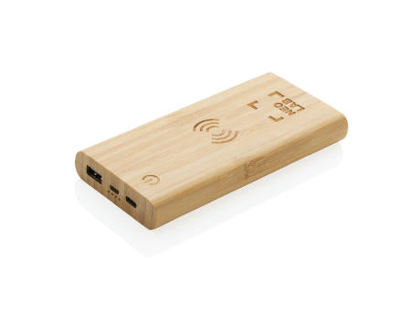 8.000mAh Bambus-Wireless-Powerbank