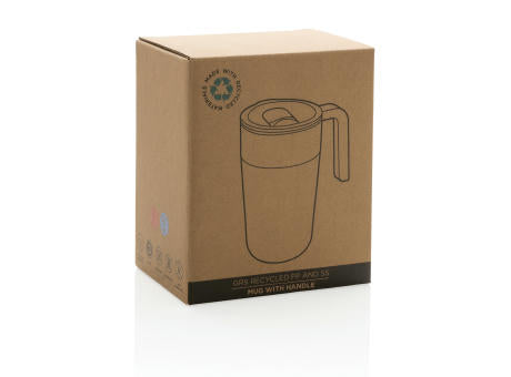 GRS recycelte PP und Stainless Steel Tasse mit Griff