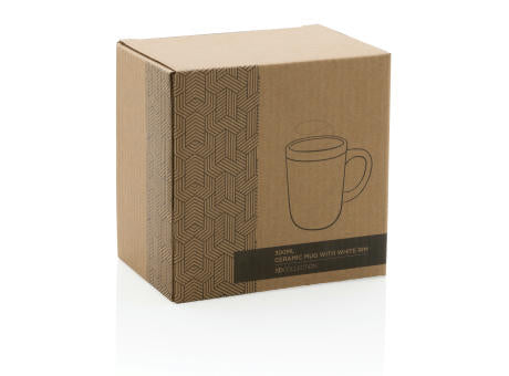 Keramiktasse mit weißem Rand, 300ml