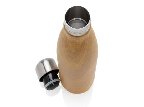 Vakuumisolierte Stainless Steel Flasche mit Holzoptik