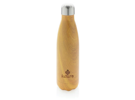 Vakuumisolierte Stainless Steel Flasche mit Holzoptik