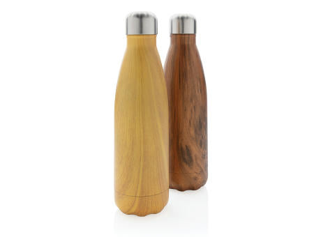 Vakuumisolierte Stainless Steel Flasche mit Holzoptik