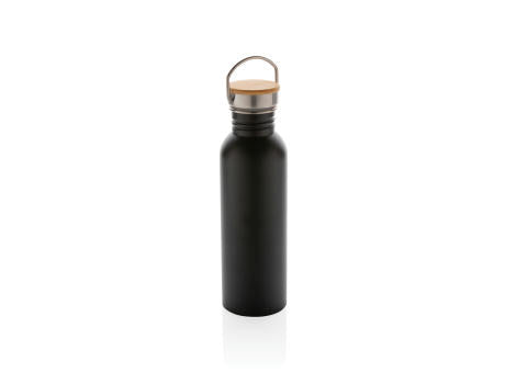 Moderne Stainless-Steel Flasche mit Bambusdeckel