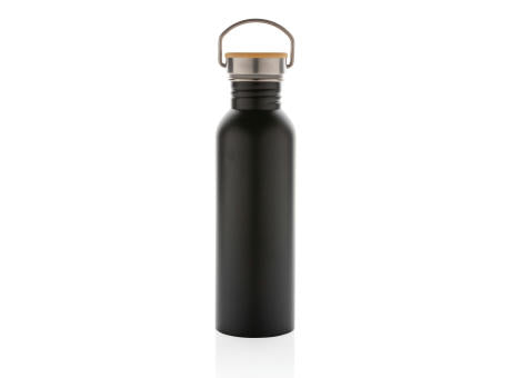 Moderne Stainless-Steel Flasche mit Bambusdeckel