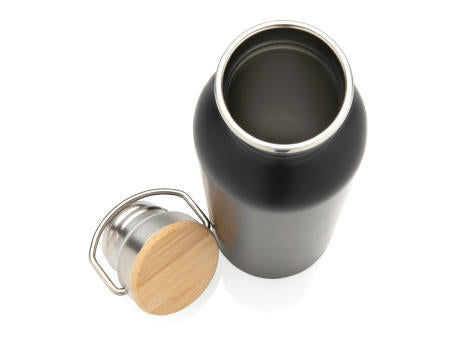 Moderne Stainless-Steel Flasche mit Bambusdeckel