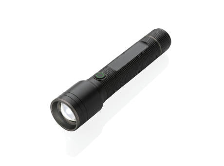 Große Gear X Taschenlampe aus RCS recycelt. Alu mit USB-Akku