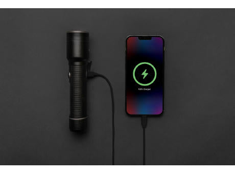 Heavy-Duty USB-Taschenlampe aus RCS recyceltem Aluminium