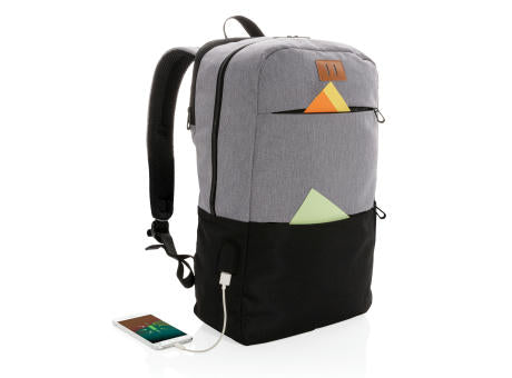 Moderner 15.6" USB & RFID Laptop-Rucksack, PVC-frei