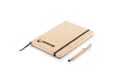 Kork A5 Notizbuch mit Bambus Stift und Stylus
