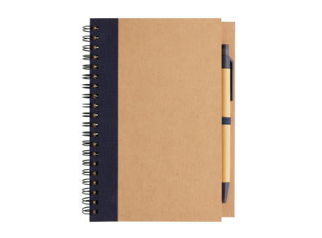 Kraft Spiral-Notizbuch mit Stift