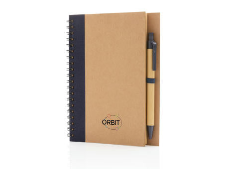 Kraft Spiral-Notizbuch mit Stift