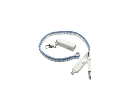 3in2 Lanyard Ladekabel mit Datentransferfunktion Weiß