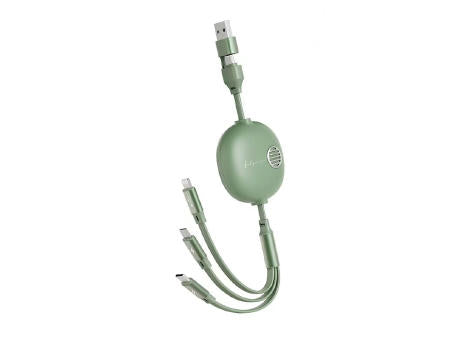 3in2 Retro Aufrollladekabel mit Datentransfer Blau
