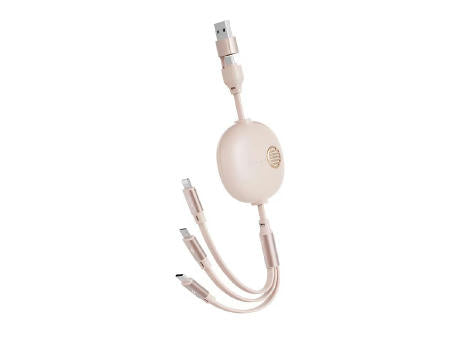 3in2 Retro Aufrollladekabel mit Datentransfer Blau