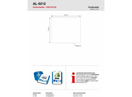 Parkscheibe DUO PLUS inkl. 4c Digitaldruck