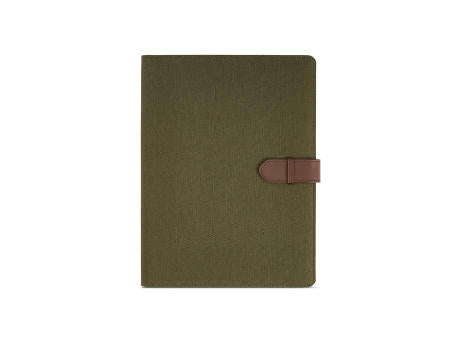 Eliot A4-Mappe aus recyc.Baumwolle. Notizblock mit 64-seitigem FSC®