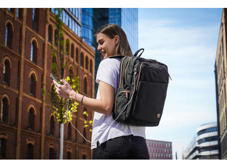 SwissDigital Design KATY ROSE Black Backpack | Massage