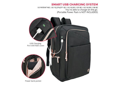 SwissDigital Design KATY ROSE Black Backpack | Massage