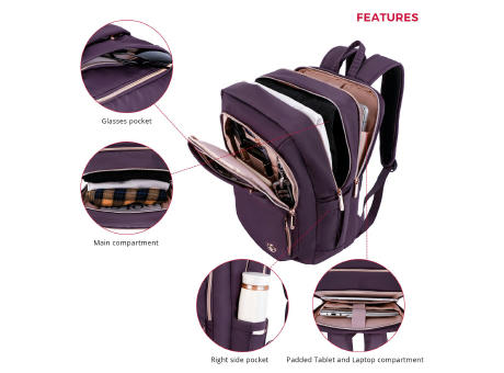 SwissDigital Design KATY ROSE Purple Backpack | Massage
