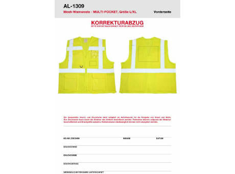 Warnweste MULTI-POCKET Gr. L/XL