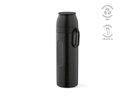 Loire Thermos aus recy.Edelstahl, 810 ml. Mit 2 Bechern und Karabiner