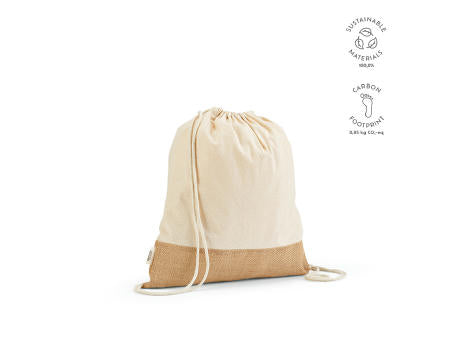 Denali Kordelzugbeutel recy.Baumwolle (180 g/m²) und Jute (275 g/m²)