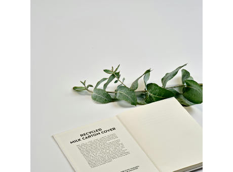 Hugo A5 Notizbuch mit Einband aus FSC® recy.Milchverpackungen