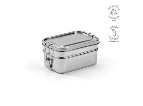Picasso Lunchbox recy.Edelstahl, 1240 ml. Mit seitlichen Verschlussklammern