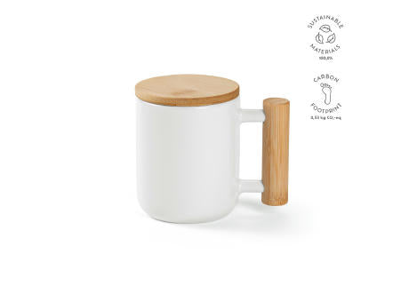 Douro Keramik Tasse mit Bambus, 380 ml. Für Sublimationsdruck geeignet