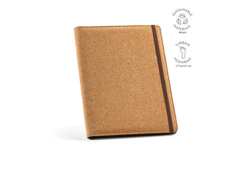 Kafka A4-Mappe, Kork. Notizblock mit 64-seitigem FSC®