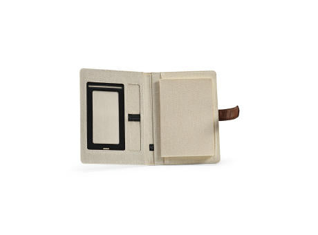Eliot A5-Mappe aus recyc.Baumwolle. Notizblock mit 64-seitigem FSC®