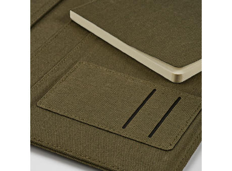 Eliot A4-Mappe aus recyc.Baumwolle. Notizblock mit 64-seitigem FSC®