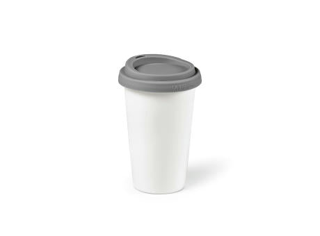 Tagus Reisebecher aus Keramik, 330 ml. Doppelwandig mit farbigem Deckel
