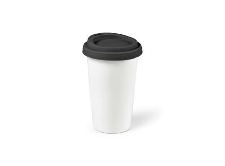 Tagus Reisebecher aus Keramik, 330 ml. Doppelwandig mit farbigem Deckel