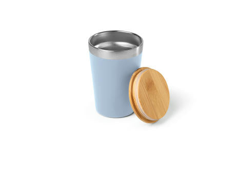 Don Reisebecher recy.Edelstahl mit Bambusdeckel, 400 ml. Doppelwandig