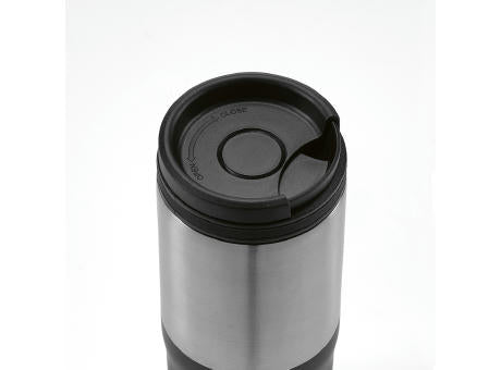 Orange Reisebecher recy.Edelstahl, 600 ml. Dreifachwandig