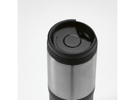 Orange Reisebecher recy.Edelstahl, 600 ml. Dreifachwandig