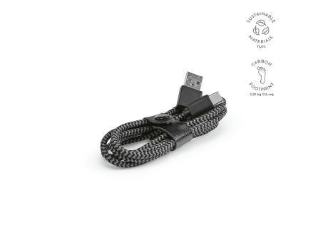 Leibniz Kabel aus rPET. 1 m. USB-C auf USB-A. Schnellladefunktion