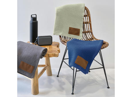 Giotto Decke recy.Baumwolle (200 g/m²). Mit personalisierbarem Aufnäher