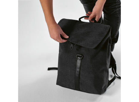 Prague 25L Rucksack, recy.Baumwolle. Hakenverschluss. Laptops bis 17"