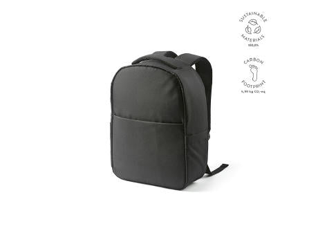 Budapest 16L Rucksack aus rPET. Vordertasche. Laptops bis 17"